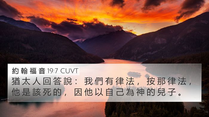 約 翰 福 音 19:7 CUVT Bible Verse Image