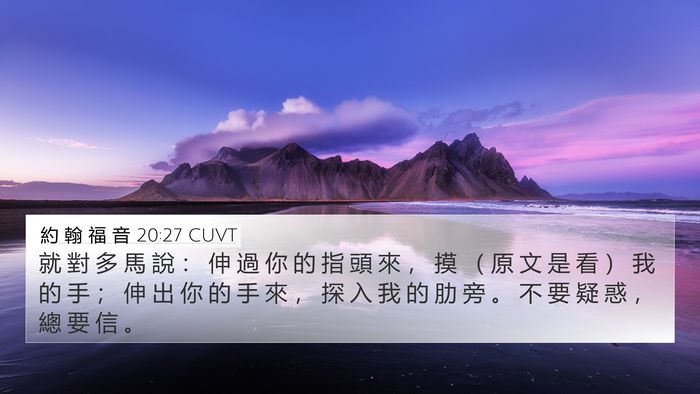 約 翰 福 音 20:27 CUVT Bible Verse Image