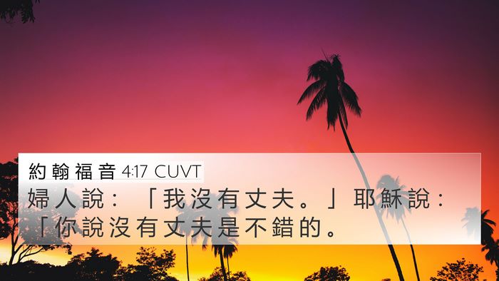 約 翰 福 音 4:17 CUVT 4K Wallpaper - 婦 人 說 ： 「 我 沒 有 丈 夫 。 」 - 4K Wallpaper Bible Verse