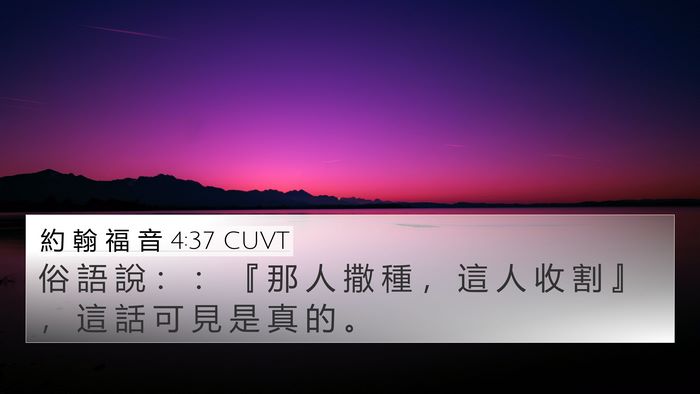 約 翰 福 音 4:37 CUVT Bible Verse Image