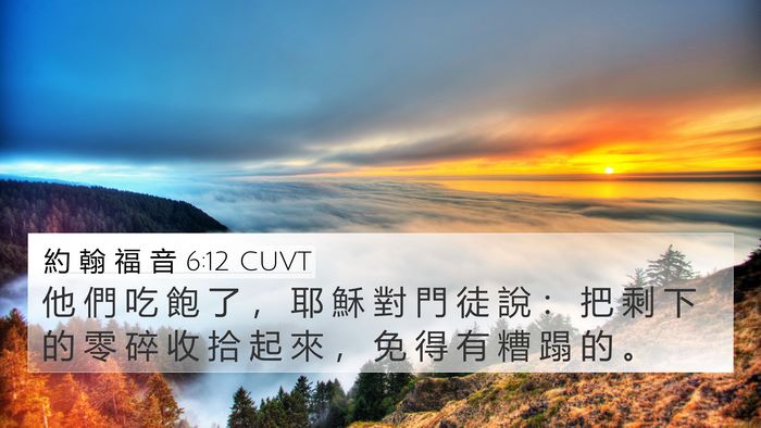 約 翰 福 音 6:12 CUVT Bible Verse Image
