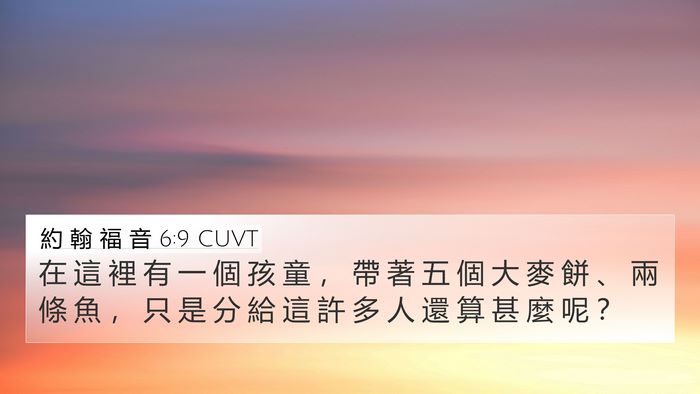 約 翰 福 音 6:9 CUVT Bible Verse Image