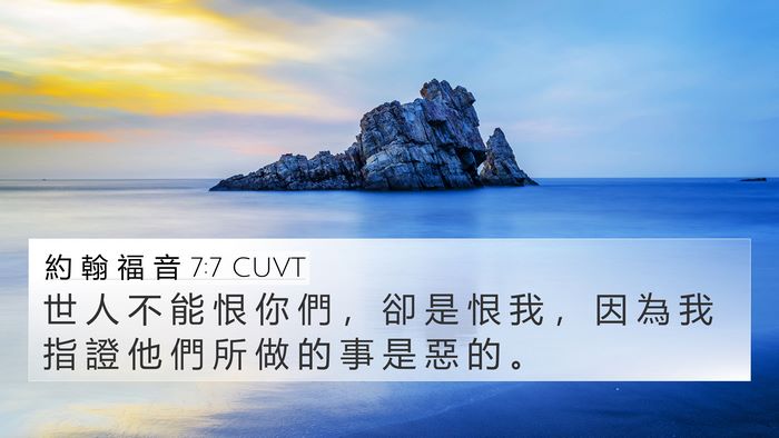 約 翰 福 音 7:7 CUVT Bible Verse Image