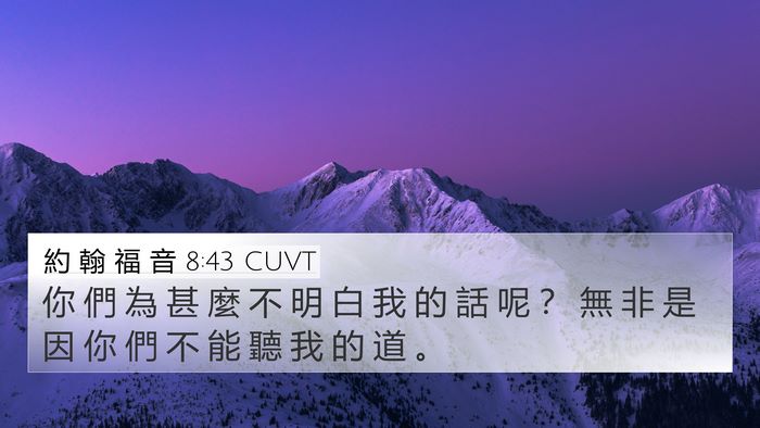 約 翰 福 音 8:43 CUVT Bible Verse Image