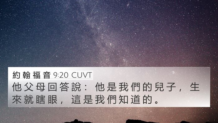 約 翰 福 音 9:20 CUVT Bible Verse Image