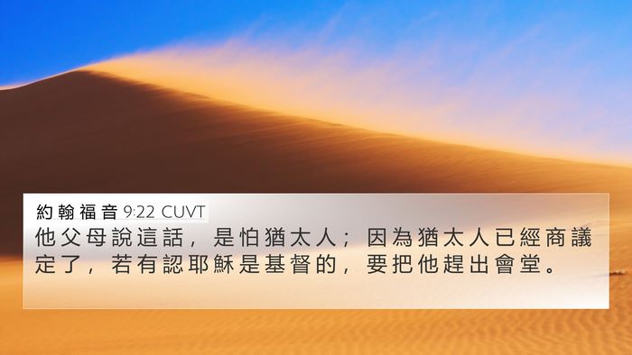 約 翰 福 音 9:22 CUVT Bible Verse Image
