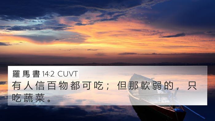 羅 馬 書 14:2 CUVT 4K Wallpaper - 有 人 信 百 物 都 可 吃 ； 但 那 軟 - 4K Wallpaper Bible Verse