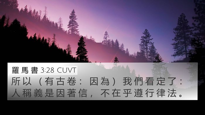 羅 馬 書 3:28 CUVT Bible Verse Image