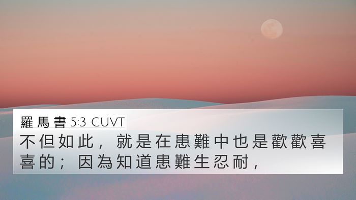 羅 馬 書 5:3 CUVT Bible Verse Image