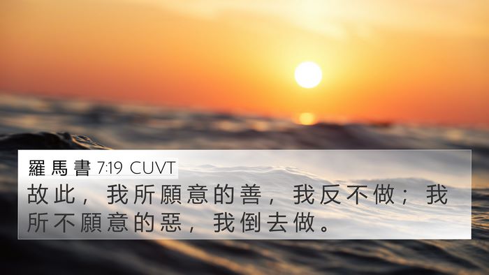 羅 馬 書 7:19 CUVT 4K Wallpaper - 故 此 ， 我 所 願 意 的 善 ， 我 反 - 4K Wallpaper Bible Verse