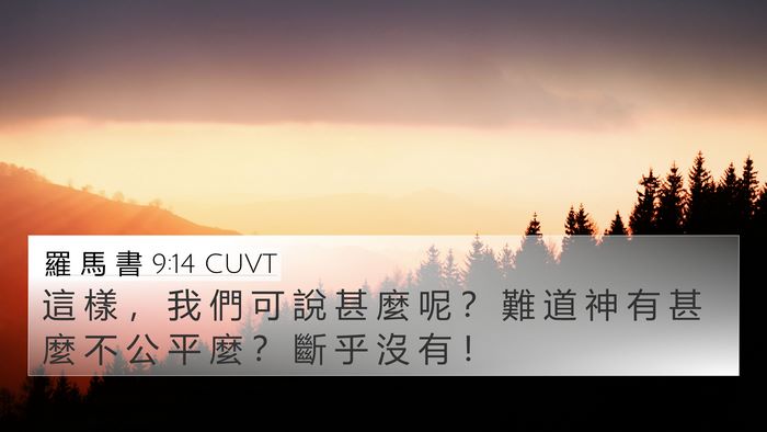 羅 馬 書 9:14 CUVT Bible Verse Image