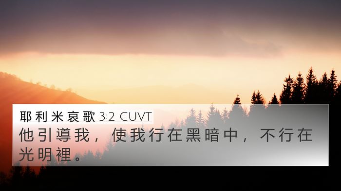 耶 利 米 哀 歌 3:2 CUVT Bible Verse Image