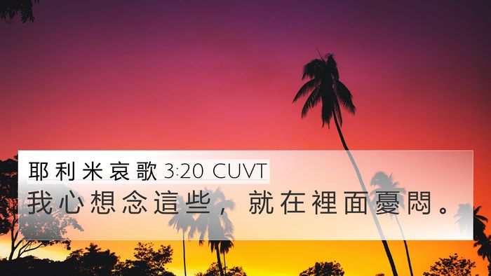 耶 利 米 哀 歌 3:20 CUVT Bible Verse Image