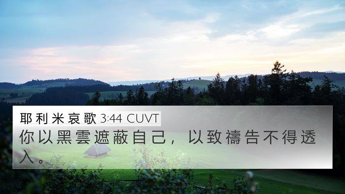 耶 利 米 哀 歌 3:44 CUVT Bible Verse Image