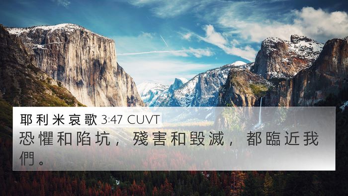 耶 利 米 哀 歌 3:47 CUVT Bible Verse Image