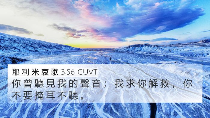 耶 利 米 哀 歌 3:56 CUVT 4K Wallpaper - 你 曾 聽 見 我 的 聲 音 ； 我 求 你 - 4K Wallpaper Bible Verse