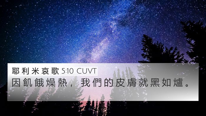 耶 利 米 哀 歌 5:10 CUVT Bible Verse Image