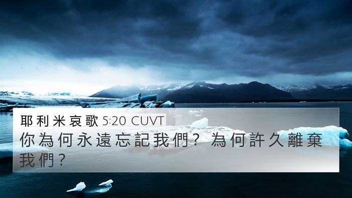 耶 利 米 哀 歌 5:20 CUVT Bible Verse Image