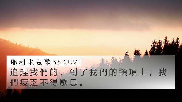耶 利 米 哀 歌 5:5 CUVT Bible Verse Image