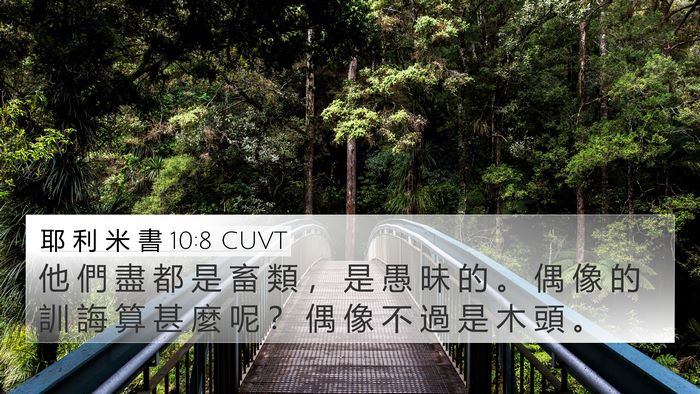 耶 利 米 書 10:8 CUVT Bible Verse Image