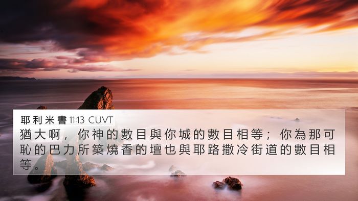耶 利 米 書 11:13 CUVT Bible Verse Image