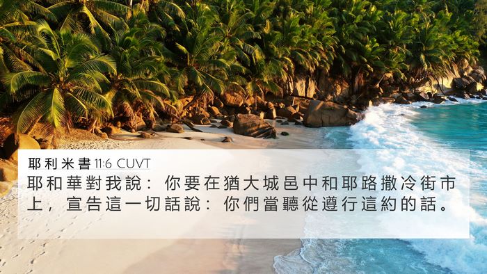 耶 利 米 書 11:6 CUVT Bible Verse Image