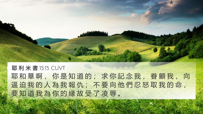 耶 利 米 書 15:15 CUVT Bible Verse Image