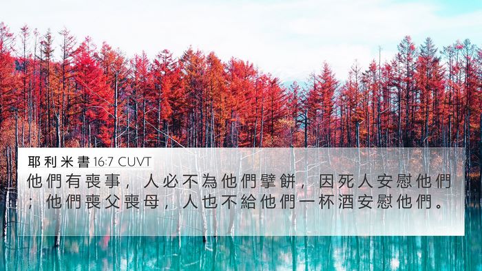 耶 利 米 書 16:7 CUVT 4K Wallpaper - 他 們 有 喪 事 ， 人 必 不 為 他 們 - 4K Wallpaper Bible Verse