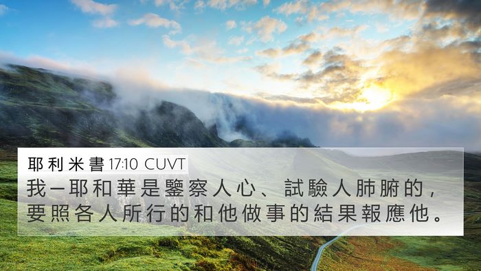 耶 利 米 書 17:10 CUVT Bible Verse Image
