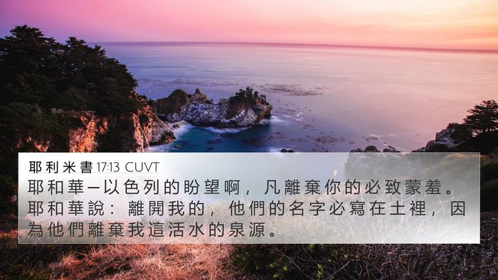 耶 利 米 書 17:13 CUVT Bible Verse Image