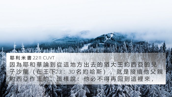 耶 利 米 書 22:11 CUVT Bible Verse Image