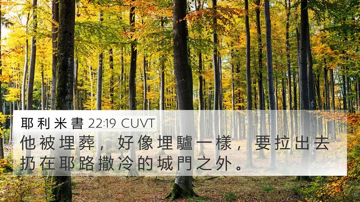 耶 利 米 書 22:19 CUVT Bible Verse Image