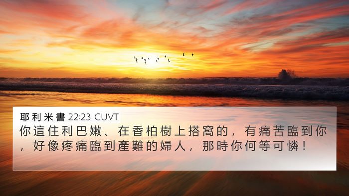 耶 利 米 書 22:23 CUVT Bible Verse Image