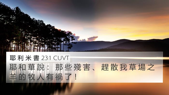 耶 利 米 書 23:1 CUVT Bible Verse Image