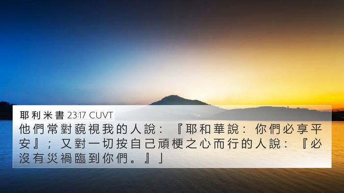 耶 利 米 書 23:17 CUVT Bible Verse Image