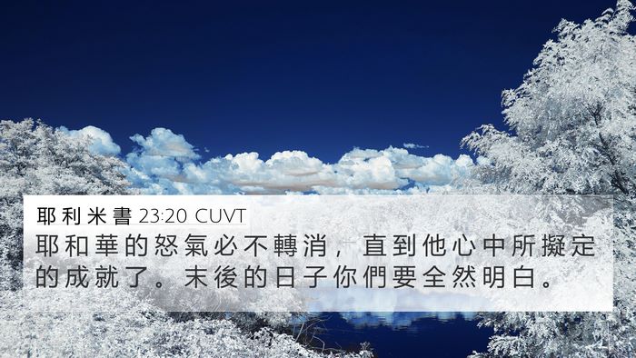 耶 利 米 書 23:20 CUVT Bible Verse Image