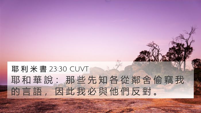 耶 利 米 書 23:30 CUVT 4K Wallpaper - 耶 和 華 說 ： 那 些 先 知 各 從 鄰 - 4K Wallpaper Bible Verse