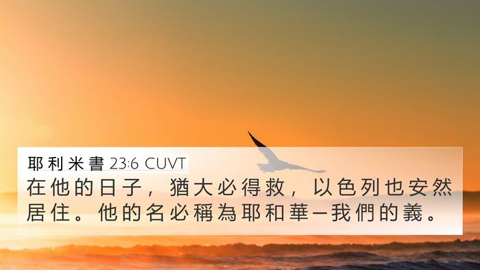 耶 利 米 書 23:6 CUVT Bible Verse Image