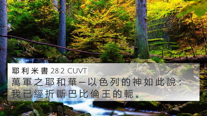 耶 利 米 書 28:2 CUVT Bible Verse Image