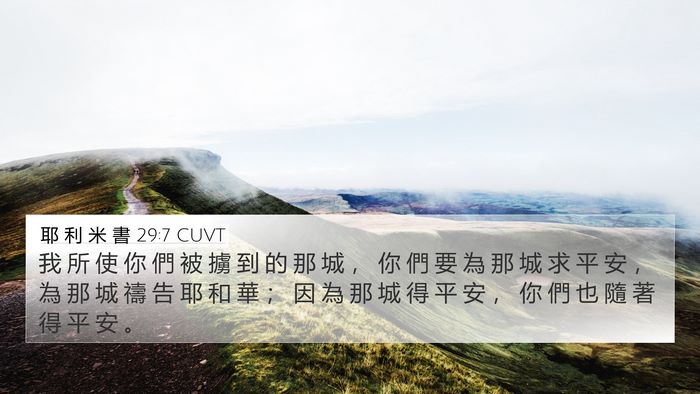 耶 利 米 書 29:7 CUVT Bible Verse Image