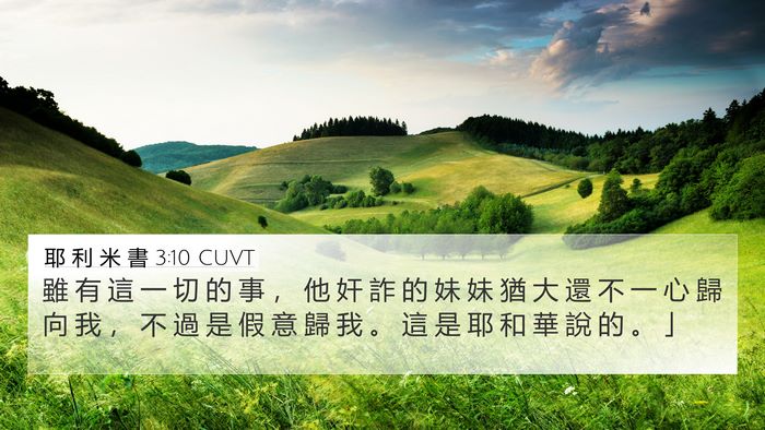 耶 利 米 書 3:10 CUVT Bible Verse Image