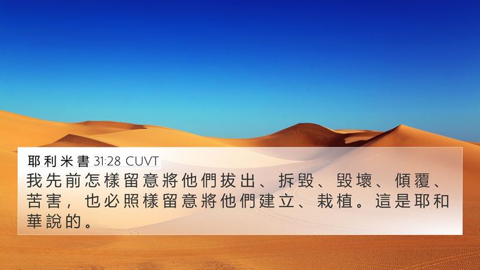 耶 利 米 書 31:28 CUVT Bible Verse Image