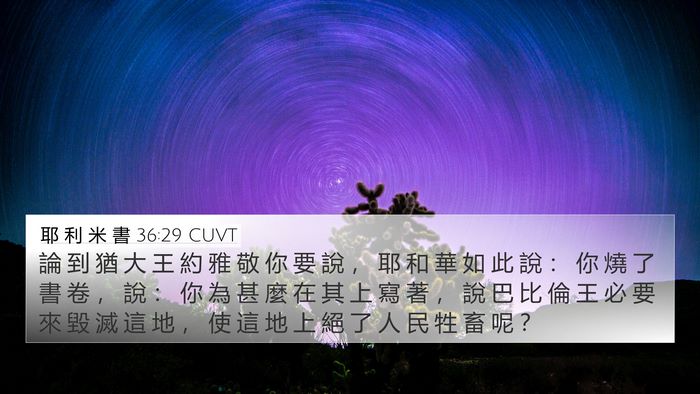 耶 利 米 書 36:29 CUVT Bible Verse Image