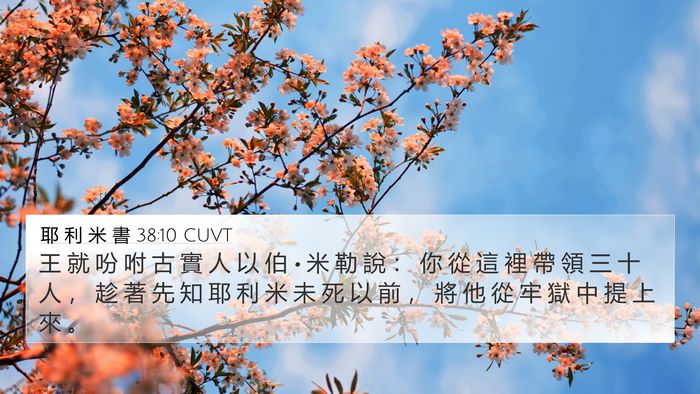 耶 利 米 書 38:10 CUVT 4K Wallpaper - 王 就 吩 咐 古 實 人 以 伯 • 米 勒 - 4K Wallpaper Bible Verse