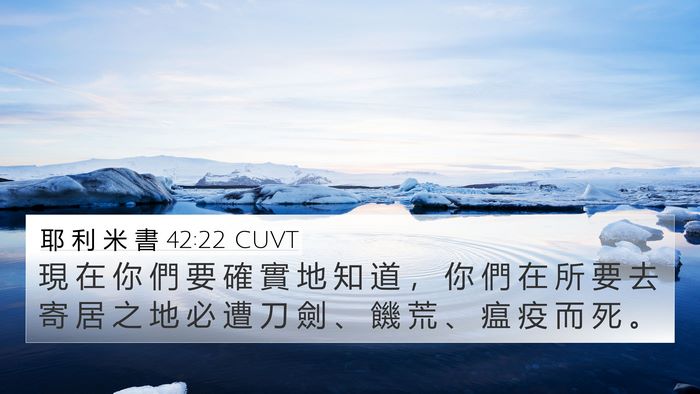耶 利 米 書 42:22 CUVT Bible Verse Image