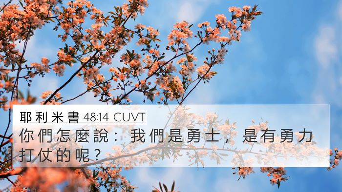 耶 利 米 書 48:14 CUVT 4K Wallpaper - 你 們 怎 麼 說 ： 我 們 是 勇 士 ， - 4K Wallpaper Bible Verse