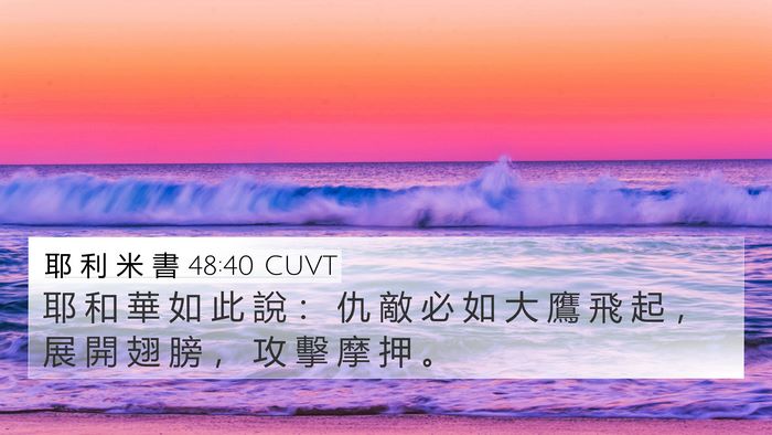 耶 利 米 書 48:40 CUVT 4K Wallpaper - 耶 和 華 如 此 說 ： 仇 敵 必 如 大 - 4K Wallpaper Bible Verse