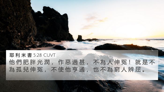 耶 利 米 書 5:28 CUVT Bible Verse Image