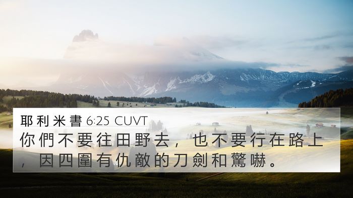 耶 利 米 書 6:25 CUVT Bible Verse Image