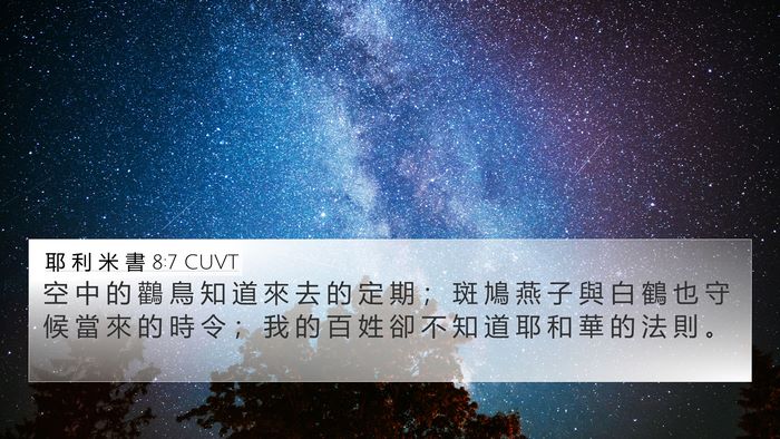 耶 利 米 書 8:7 CUVT Bible Verse Image